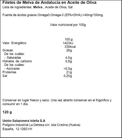 Melva en aceite de oliva Tejero 80g