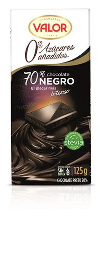 Chocolate negro 70% de cacao s/gluten Valor 125g