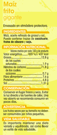 Ma&iacute;z frito gigante Alipende 150g