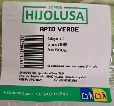Apio verde bolsa 500g