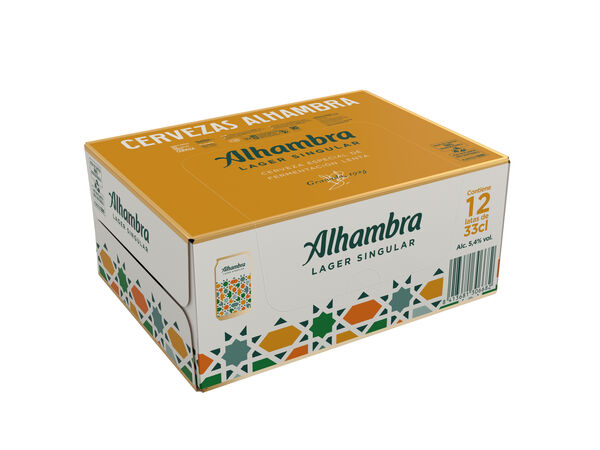 Cerveza rubia especial Alhambra pack 12 latas 33cl