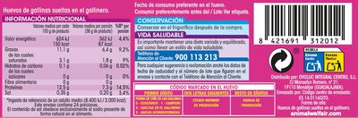 Huevos de gallinas sueltas en el gallinero Alipende 24u "clase m"