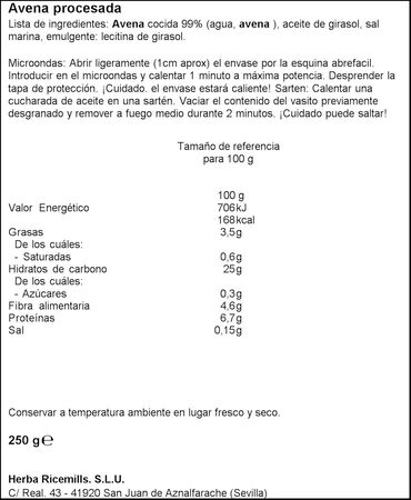 Avena cocida Brillante 125G p2