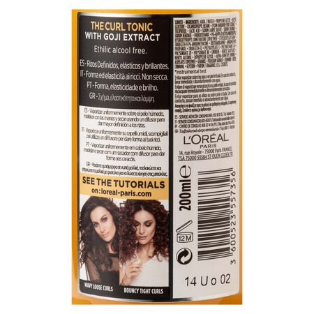 Tónico L'Oréal stylista spray 200ml curls para cabello rizado