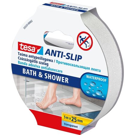 Cinta antideslizante baño Tesa transparente
