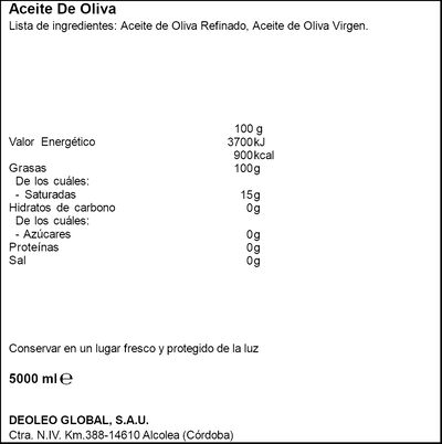 Aceite de oliva 0,4&ordm; Carbonell 5l