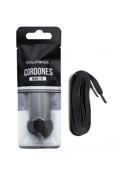 Cordones planos Achuchonas negros 110 cm