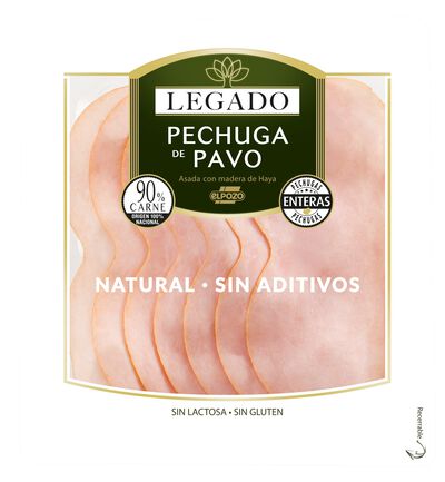 Pechuga Pavo Sin Gluten Y Sin Lactosa Legado 120G Natural Sin Aditivos