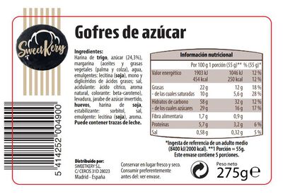 Gofre de az&uacute;car Sweetkery 275g