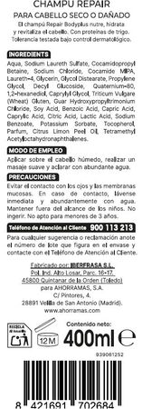 Champ&uacute; Bodyplus 400ml da&ntilde;ado