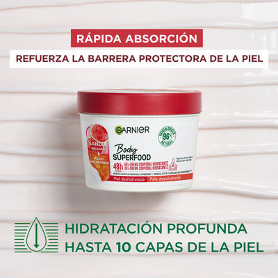 Crema Corporal Garnier 380Ml Con Sandia Y Ácido Hialurónico Piel Deshidratada