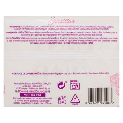 Papel higi&eacute;nico h&uacute;medo Lanta 70 uds sensitive