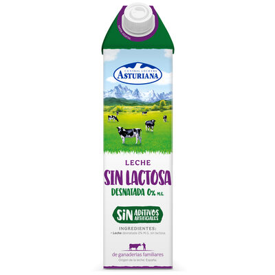 Leche sin lactosa 0,0% MG Asturiana 1l desnatada