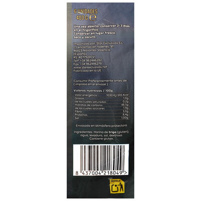 Pan pita con seis unidades y un peso de 400 gramos Star
