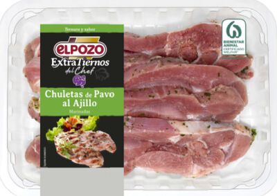 Chuleta de pavo al ajillo El Pozo 600g aproximadamente