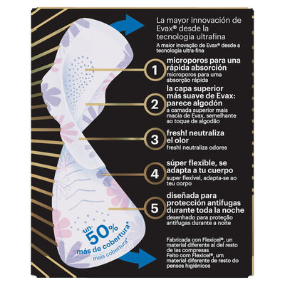 Compresas Evax Liberty 9 unidades alas noche extra