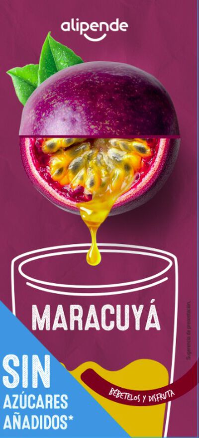 Bebida sin az&uacute;car a&ntilde;adido con sabor a maracuy&aacute; Alipende 1l