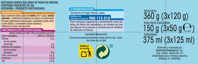 Aceitunas rellenas anchoa Alipende pack 3