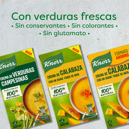 Crema calabaza con un suave toque de nata Knorr 500ml