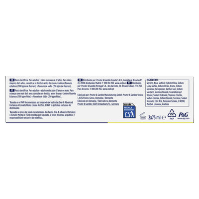 Pasta dental Oral-B 75ml p2 fortalece el esmalte