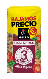 Hélices pasta fina con vegetales tomate y espinacas Gallo 400g