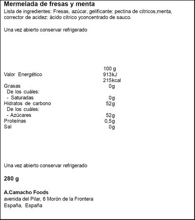 Mermelada con sabor a fresa y menta Ed. Limitada La Vieja Fábrica 280g