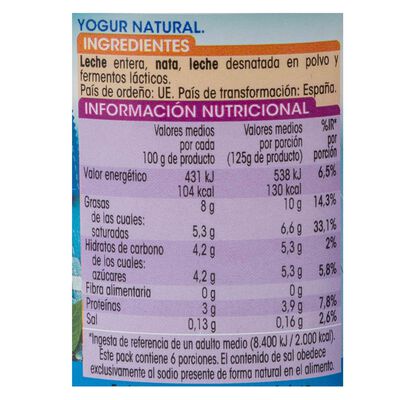 Yogur estilo griego Alipende pack 6 natural 750g
