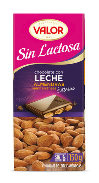 Chocolate con almendras s/gluten s/lactosa Valor 150g
