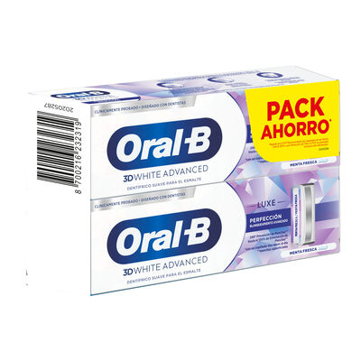 Pasta dental Oral-B 75 ml dos unidades 3D white luxe