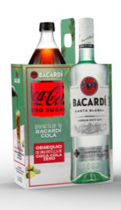 Ron Blanco Carta Blanca Bacardi 70cl + Botella Coca Cola Zero