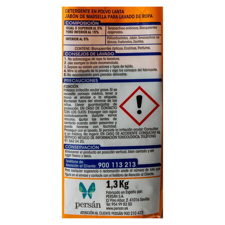 Detergente en polvo Lanta 20 lavados jabon de marsella