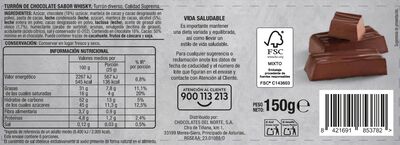 Praliné de chocolate al whisky Alipende 150g
