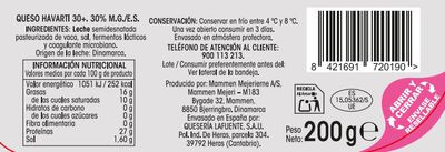 Queso havarti light en lonchas Alipende 200g