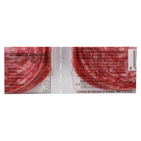 Salchichón en lonchas Alipende pack 4 de 50g