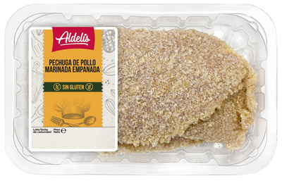 Pechuga de pollo sin gluten marinada empanada Aldelis 400gr