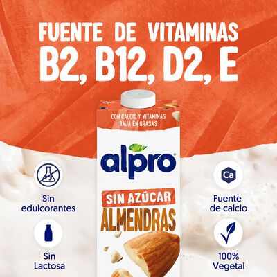 Bebida de almendras sin az&uacute;car Alpro 1l