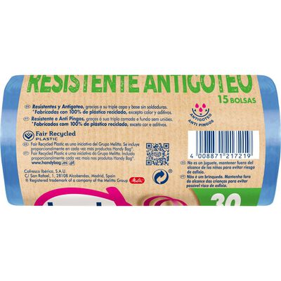 Bolsa de basura Handy Bag 15 uds 30 litros antigoteo