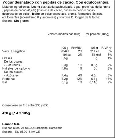 Yogur proteínas Danone pack 4 stracciatella