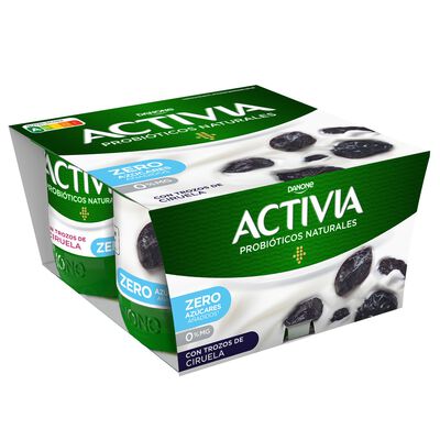 B&iacute;fidus probi&oacute;tico Activia desnatado 0% materia grasa pack 4 ciruelas
