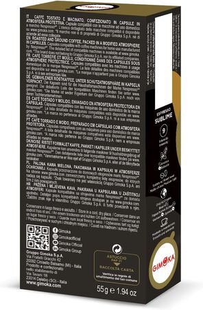 C&aacute;psulas de caf&eacute; compatible con Nespresso espresso sublime Gimoka 20 c&aacute;psulas