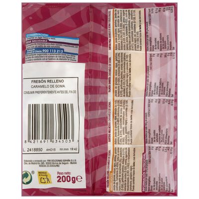 Golosina fres&oacute;n relleno Alipende 200g