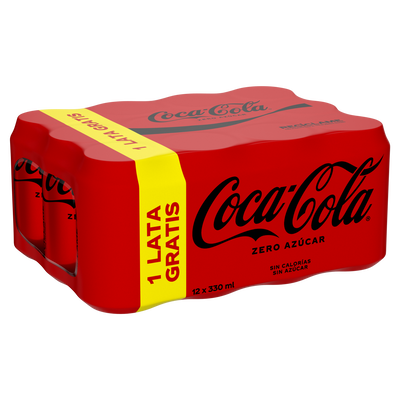 Refresco cola Coca-Cola lata 33cl pack 12 zero