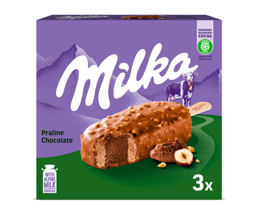 Helado Milka chocolate praline 3 uds