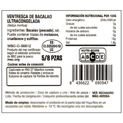 Ventresca de bacalao 800g