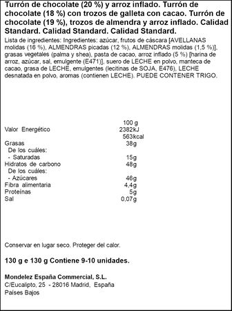 Turr&oacute;n mini surtido 10 mini turrones Suchard 130g