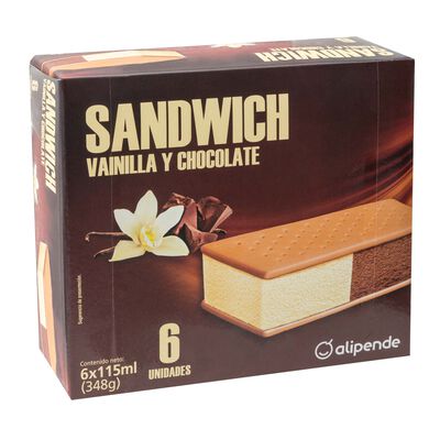 Helado sandwich Alipende 690ml 6 uds vainila choco