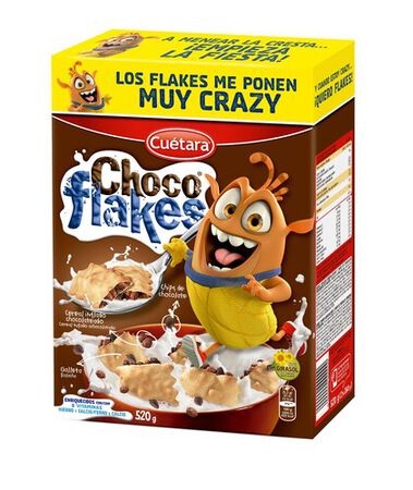 Cereales rellenos de chocolate Chocoflakes Cuétara 520g