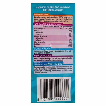 Snack de maíz rollitos Alipende 100g sabor queso