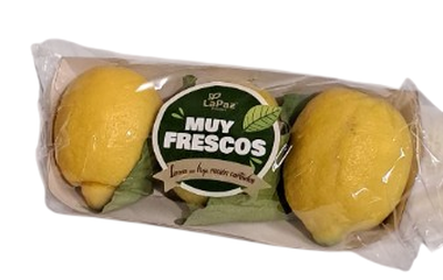 Limón con hoja en bandeja 500g