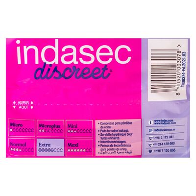 Compresas de incontinencia Indasec discreet 10 uds extra